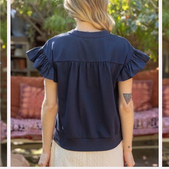 NWT Voy Ruffle Ribbon Bow Top - Picture 5 of 7